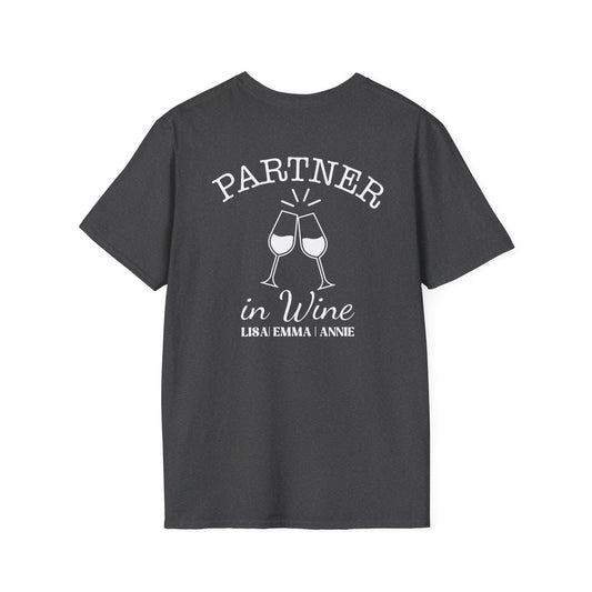 Personalized Partner in Wine T-Shirt | Custom Wine Lover Tee | Couples Drinking Shirt