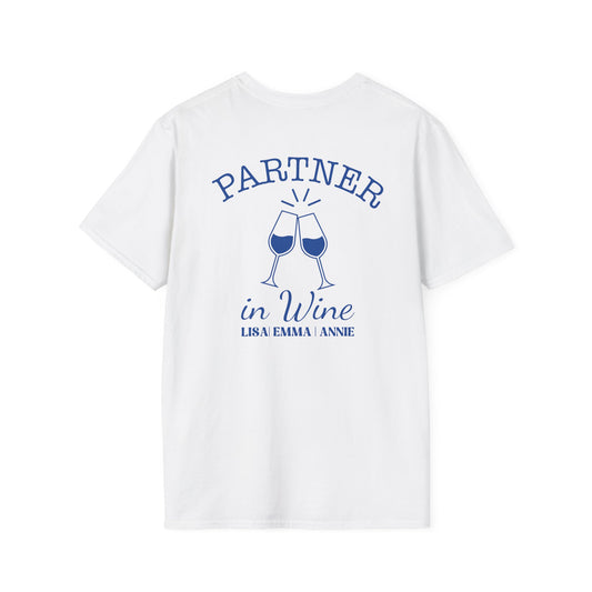 Personalized Partner in Wine T-Shirt | Custom Wine Lover Tee | Couples Drinking Shirt
