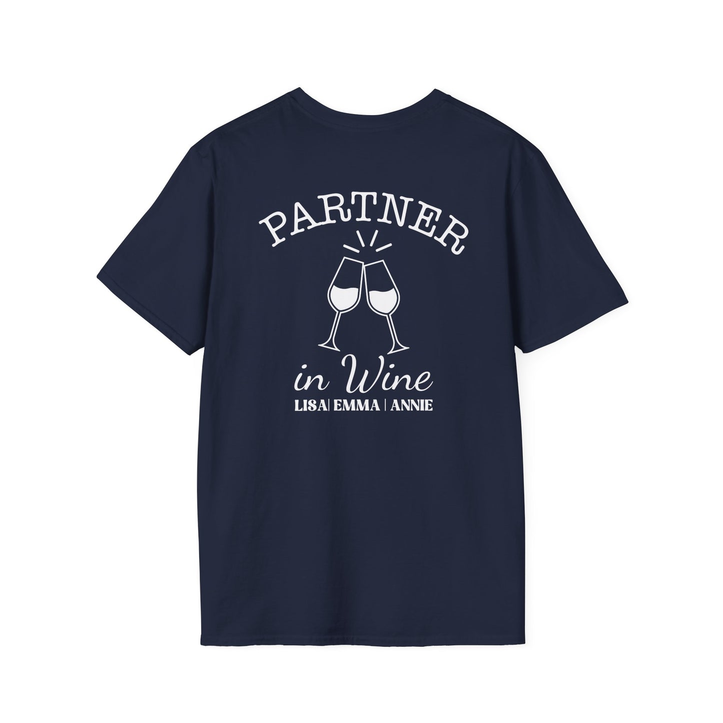 Personalized Partner in Wine T-Shirt | Custom Wine Lover Tee | Couples Drinking Shirt