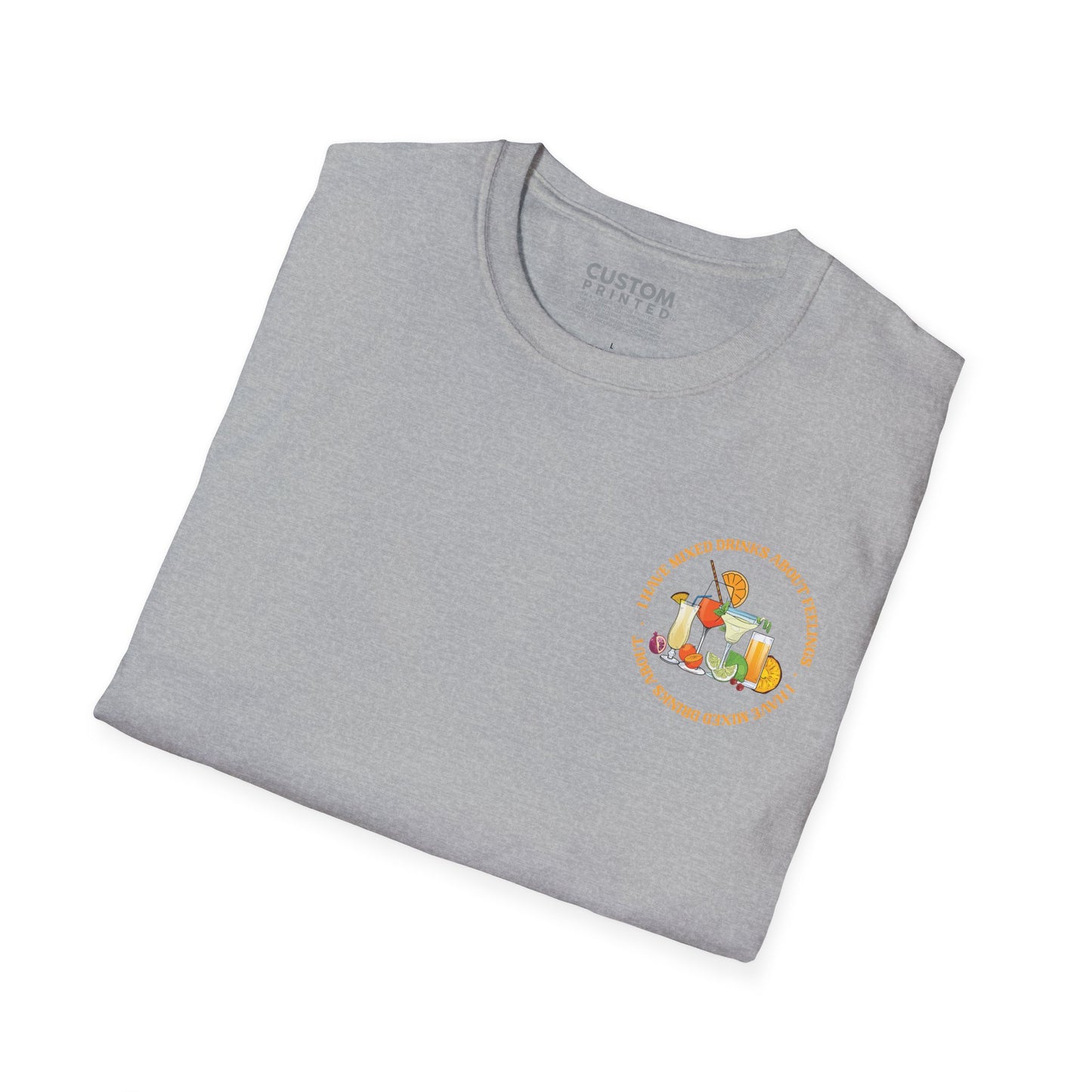 Group Therapy T-Shirt I Have Mixed Drinks About Feelings Cocktail Tee Funny Bar Shirt