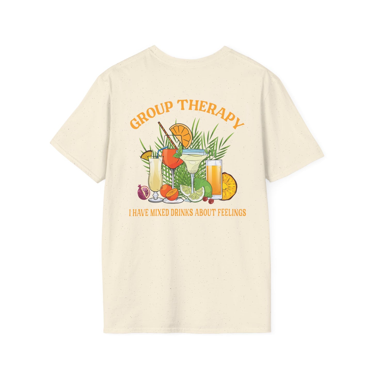 Group Therapy T-Shirt I Have Mixed Drinks About Feelings Cocktail Tee Funny Bar Shirt
