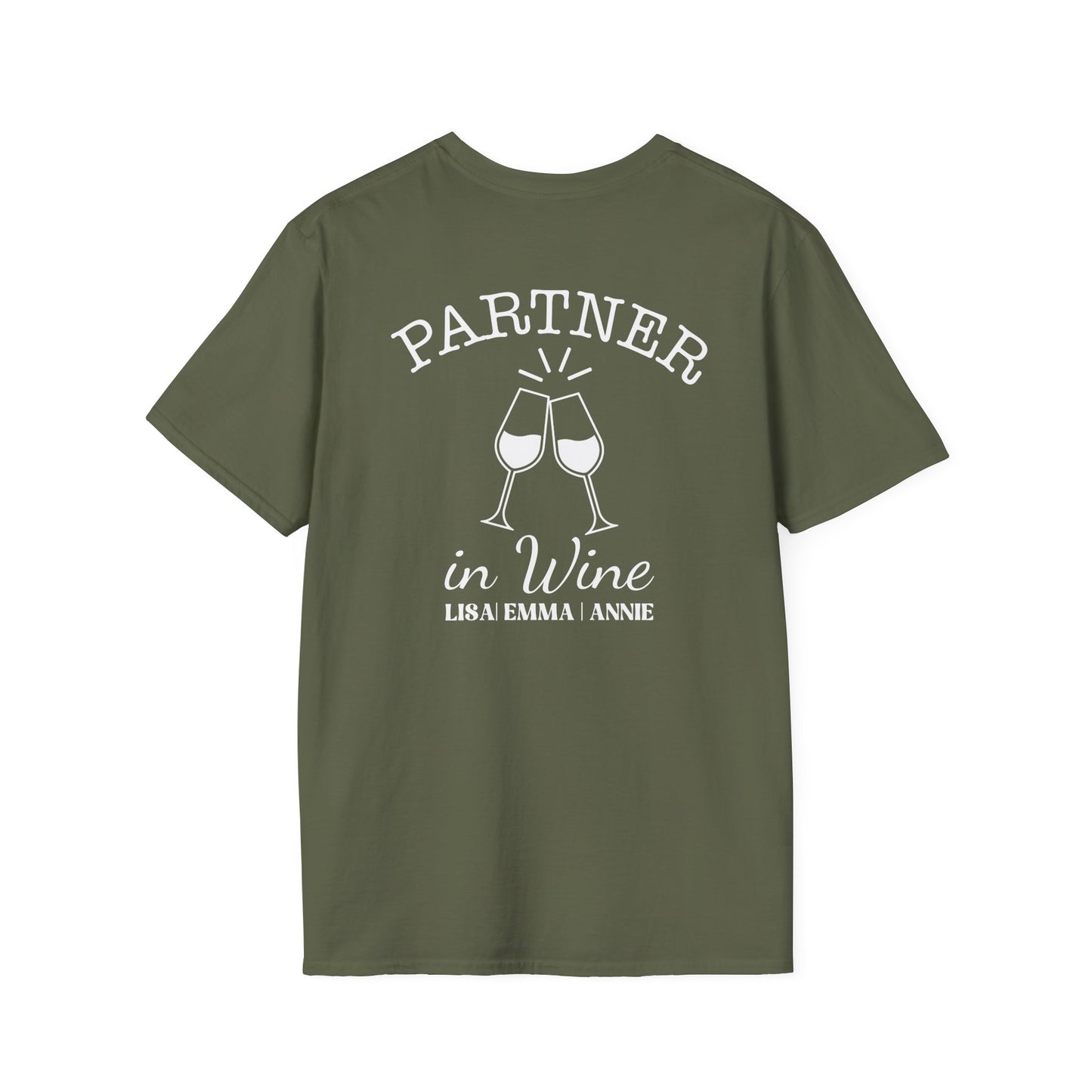 Personalized Partner in Wine T-Shirt | Custom Wine Lover Tee | Couples Drinking Shirt