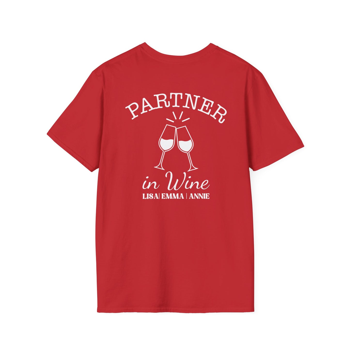 Personalized Partner in Wine T-Shirt | Custom Wine Lover Tee | Couples Drinking Shirt