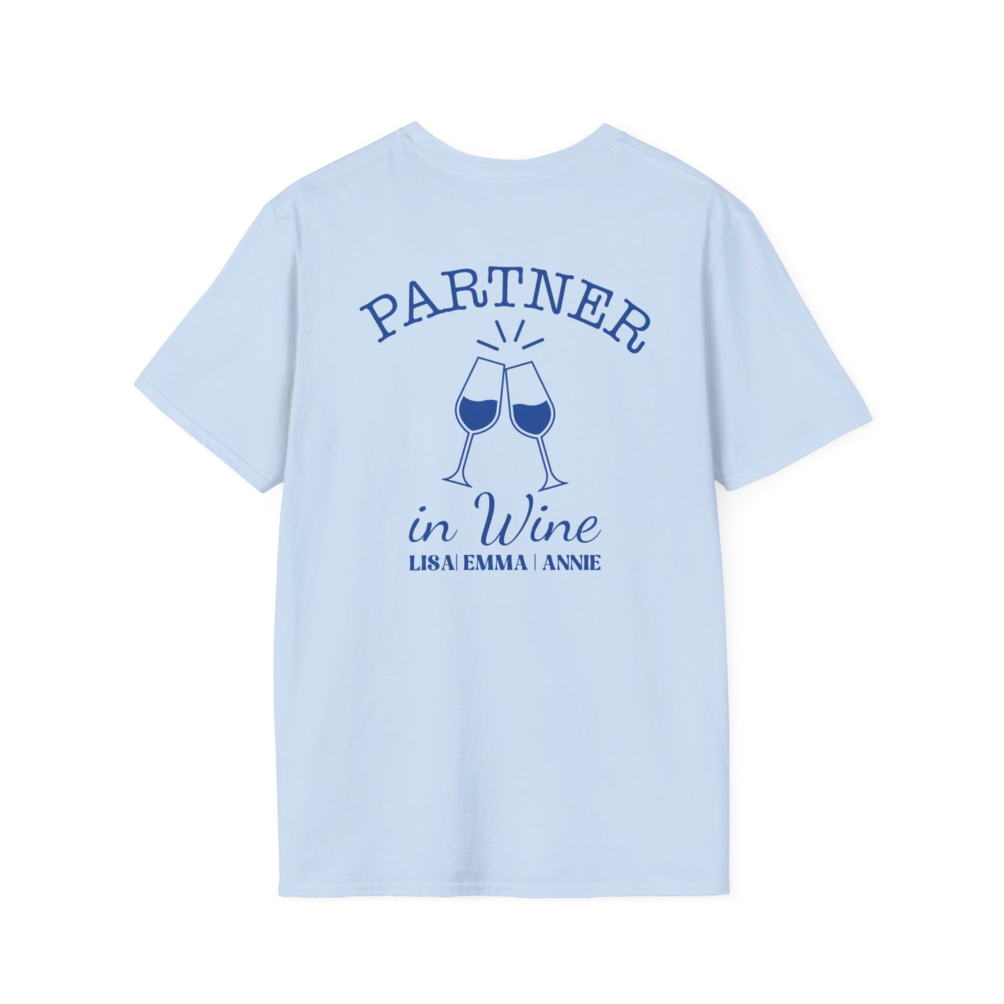 Personalized Partner in Wine T-Shirt | Custom Wine Lover Tee | Couples Drinking Shirt