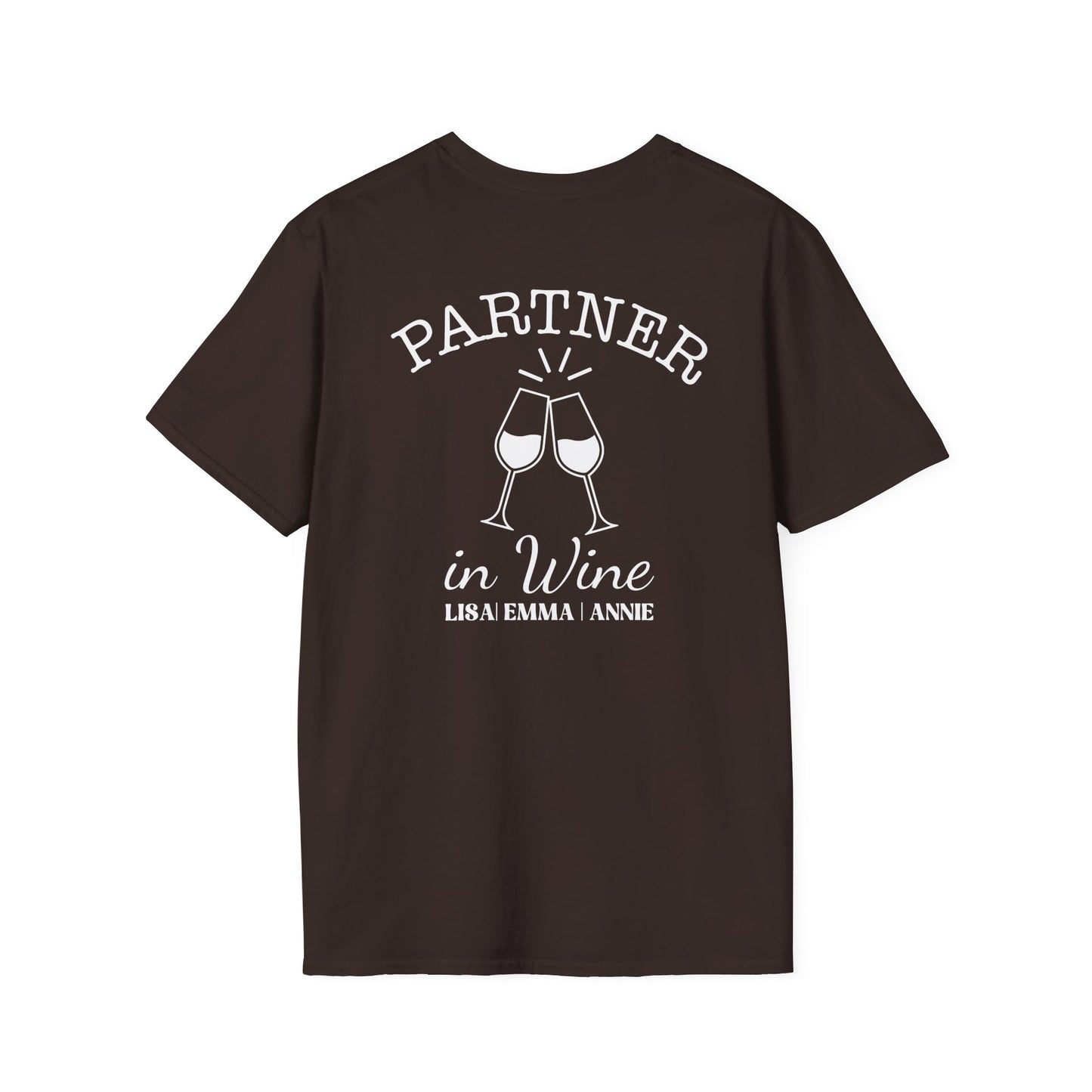 Personalized Partner in Wine T-Shirt | Custom Wine Lover Tee | Couples Drinking Shirt