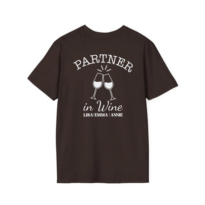 Personalized Partner in Wine T-Shirt | Custom Wine Lover Tee | Couples Drinking Shirt