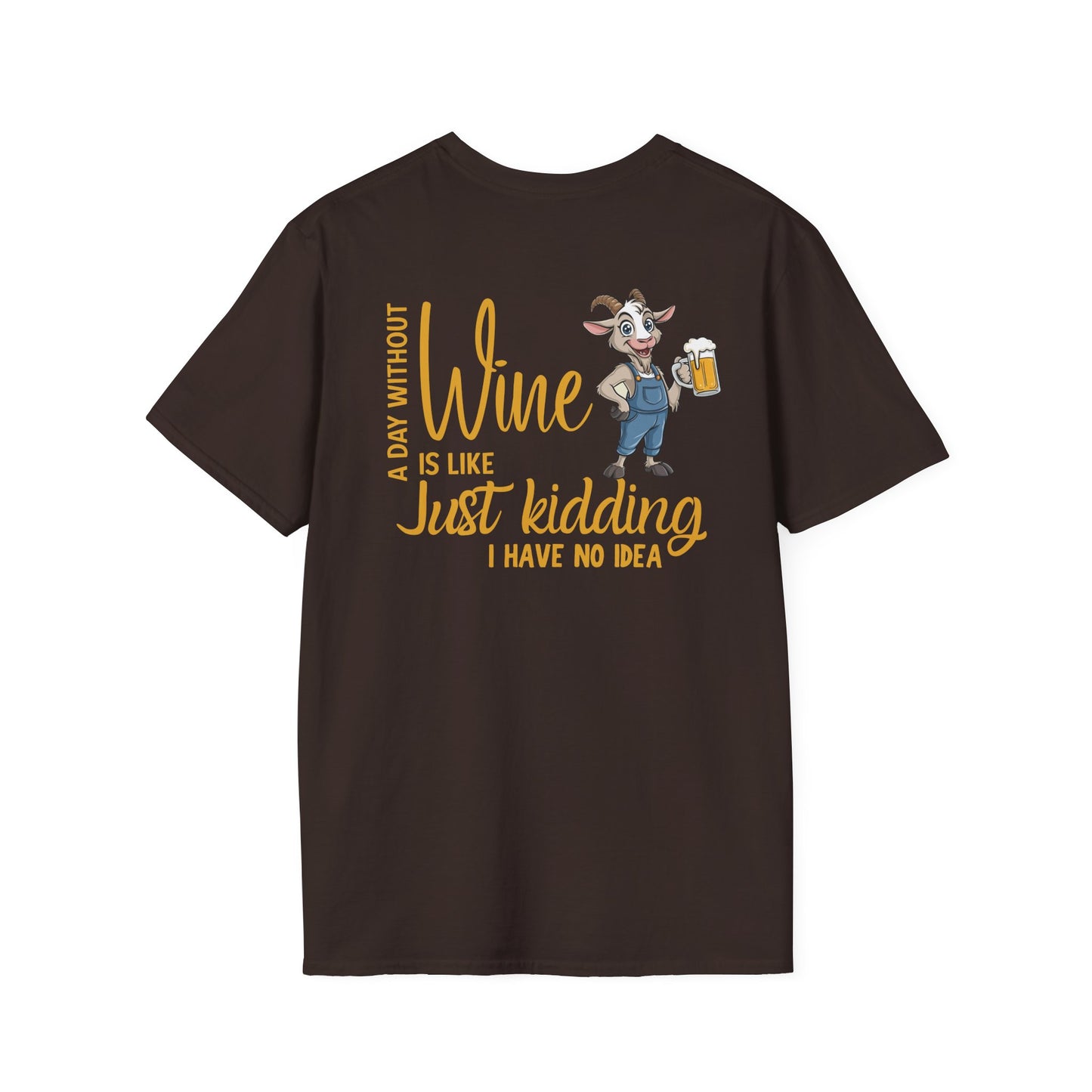 A Day Without Wine T-Shirt | Funny Wine Lover Tee | Goat Wine Shirt