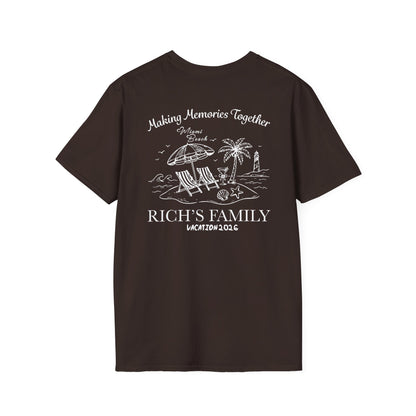 Personalized Making Memories Together Family Beach Vacation T-Shirt