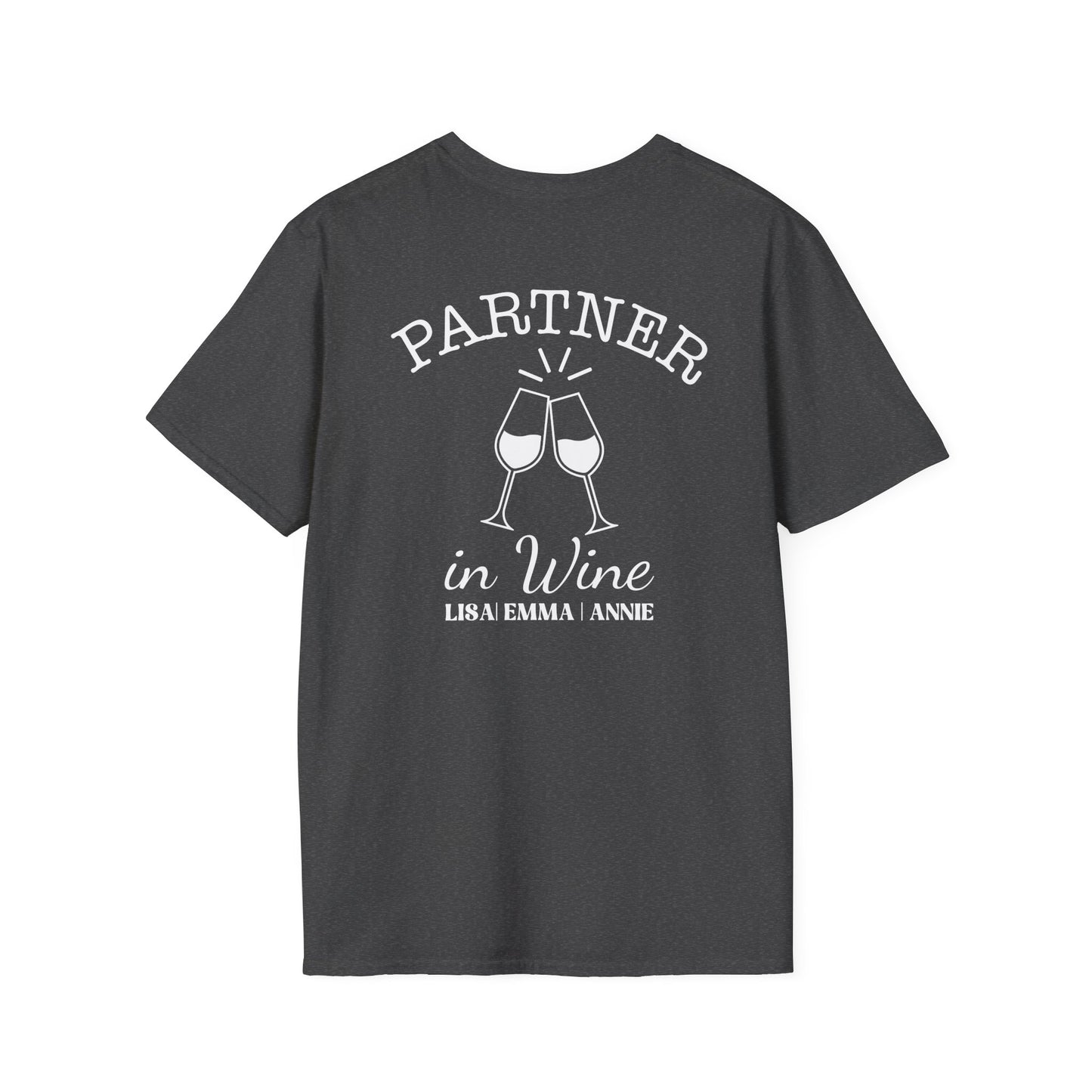 Personalized Partner in Wine T-Shirt | Custom Wine Lover Tee | Couples Drinking Shirt
