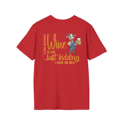 A Day Without Wine T-Shirt | Funny Wine Lover Tee | Goat Wine Shirt