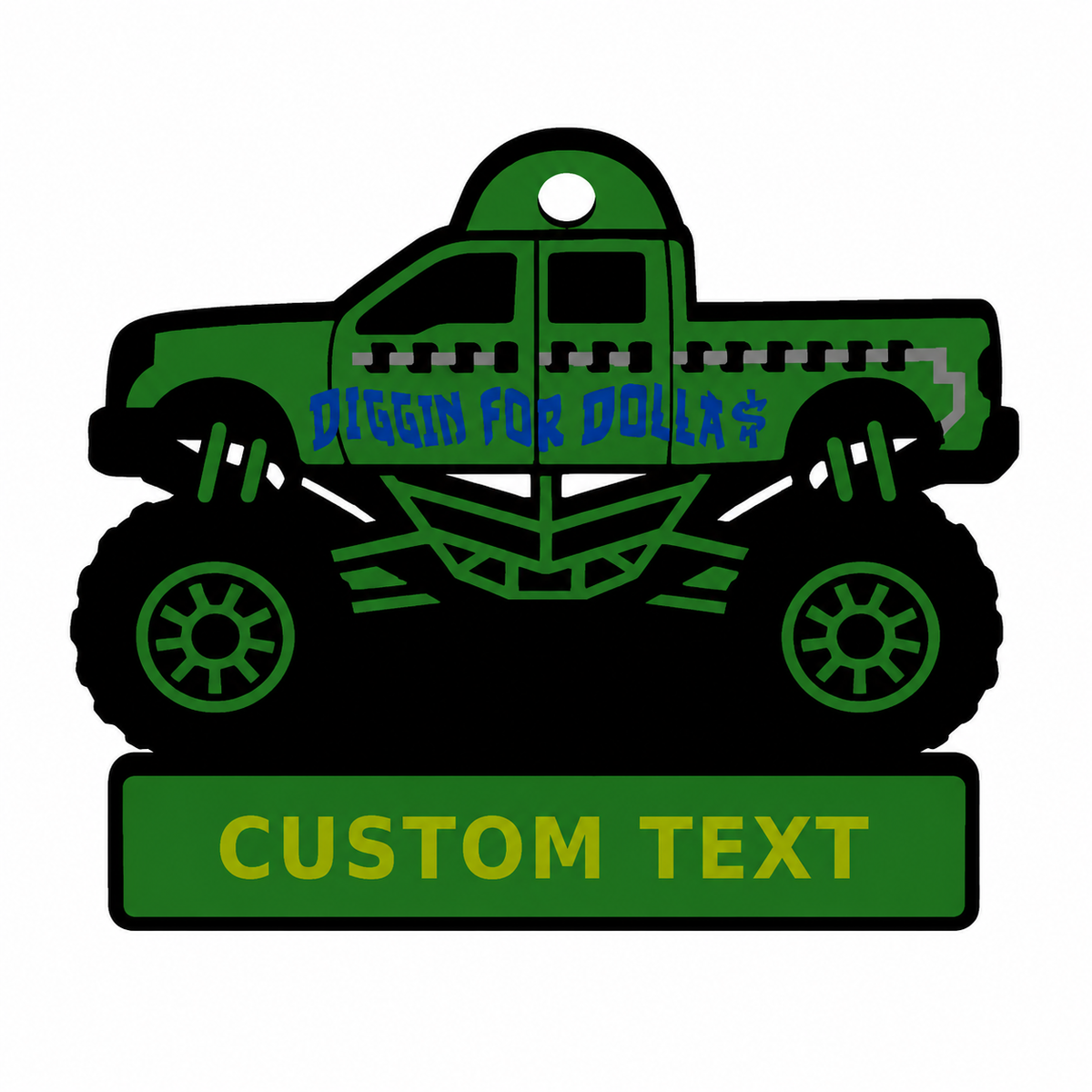Personalized Monster Truck Bag Tag / Keychain