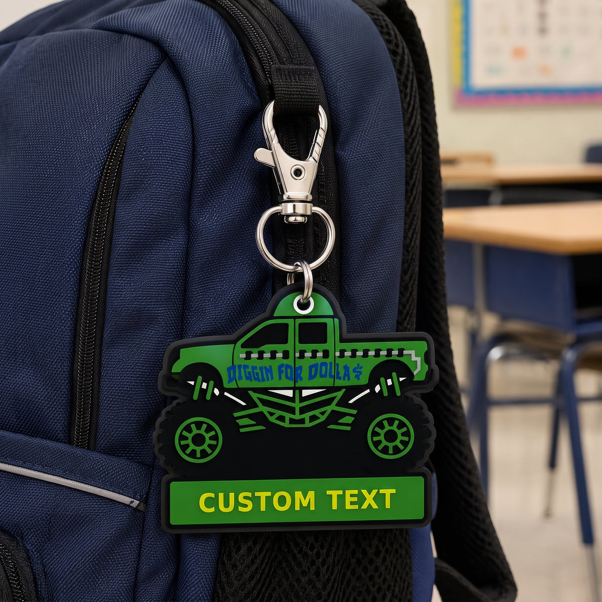 Personalized Monster Truck Bag Tag / Keychain