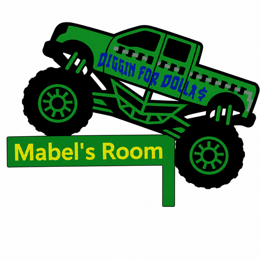 Personalized Monster Truck Door Frame Sign