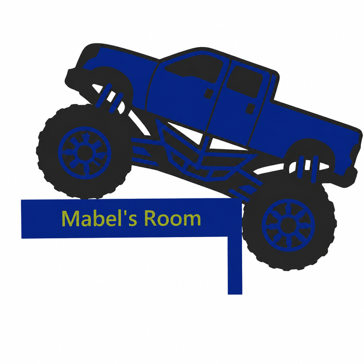 Personalized Monster Truck Door Frame Sign