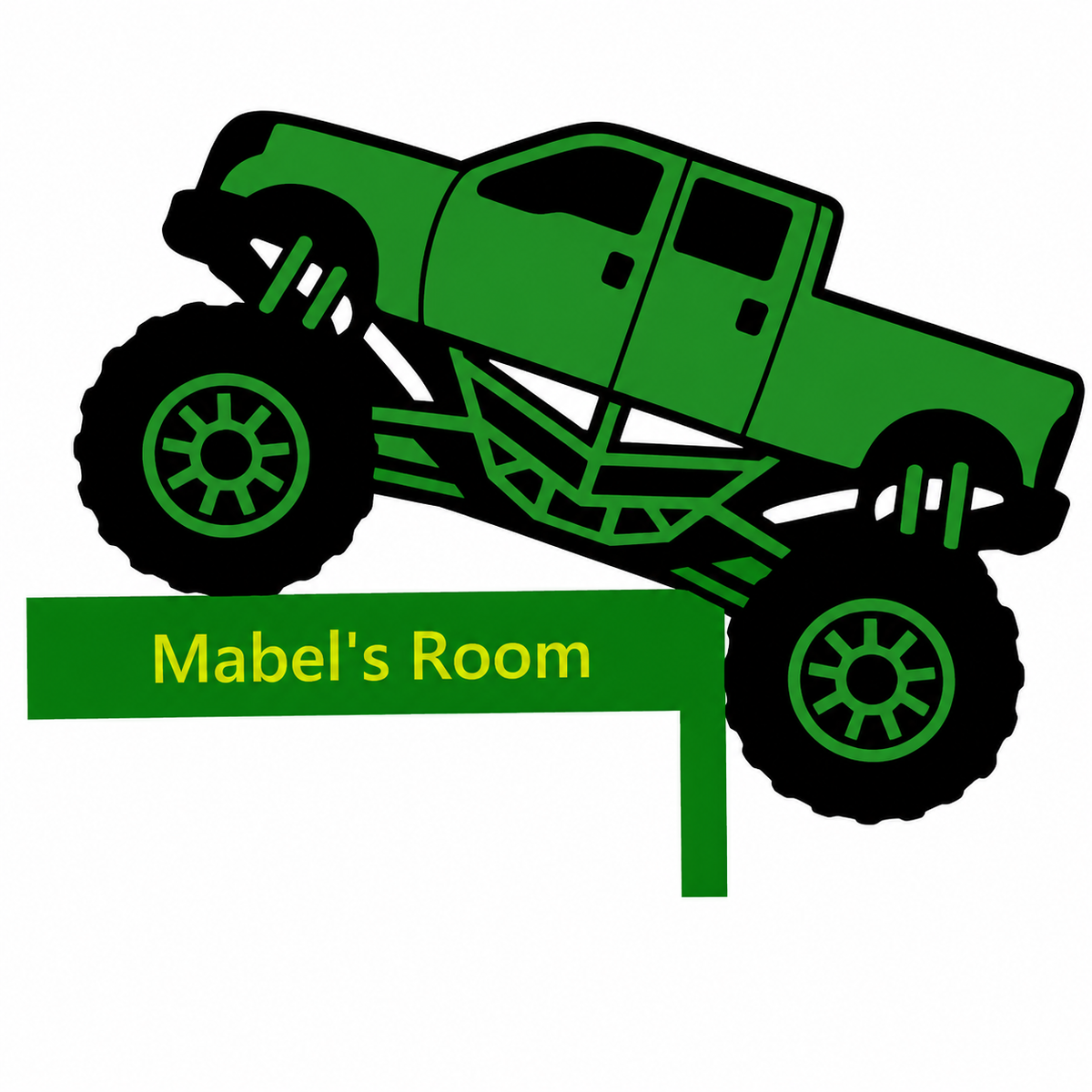 Personalized Monster Truck Door Frame Sign