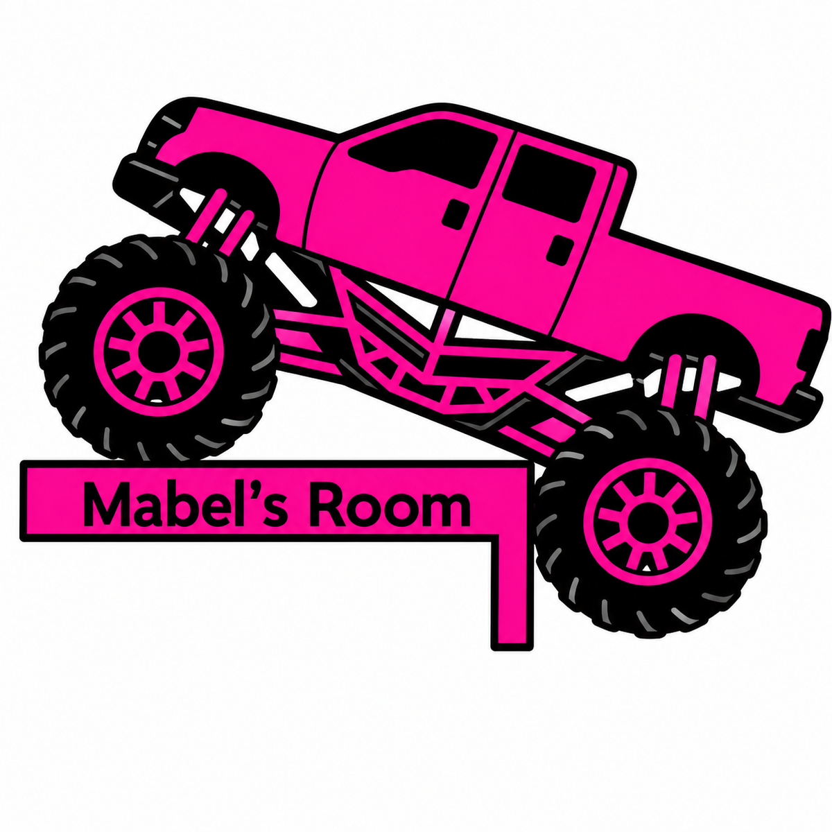 Personalized Monster Truck Door Frame Sign