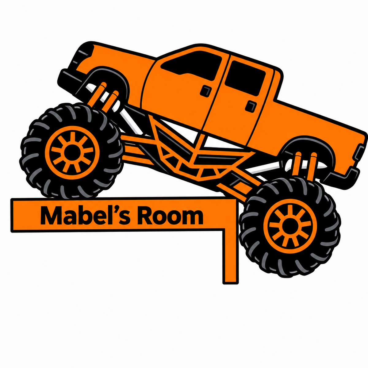 Personalized Monster Truck Door Frame Sign