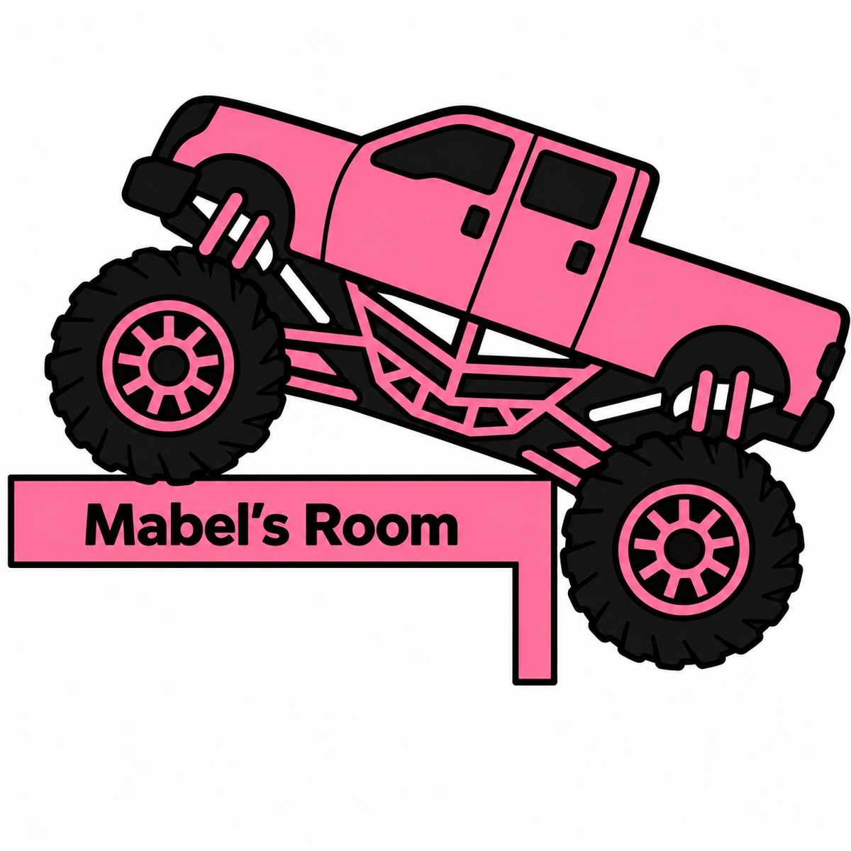 Personalized Monster Truck Door Frame Sign