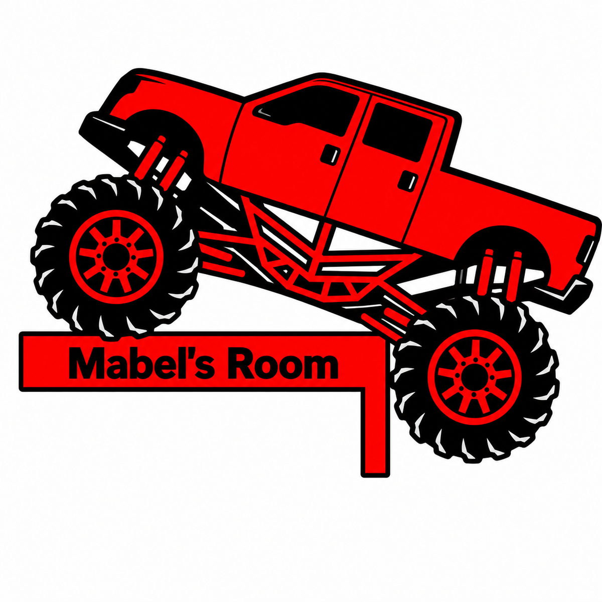 Personalized Monster Truck Door Frame Sign