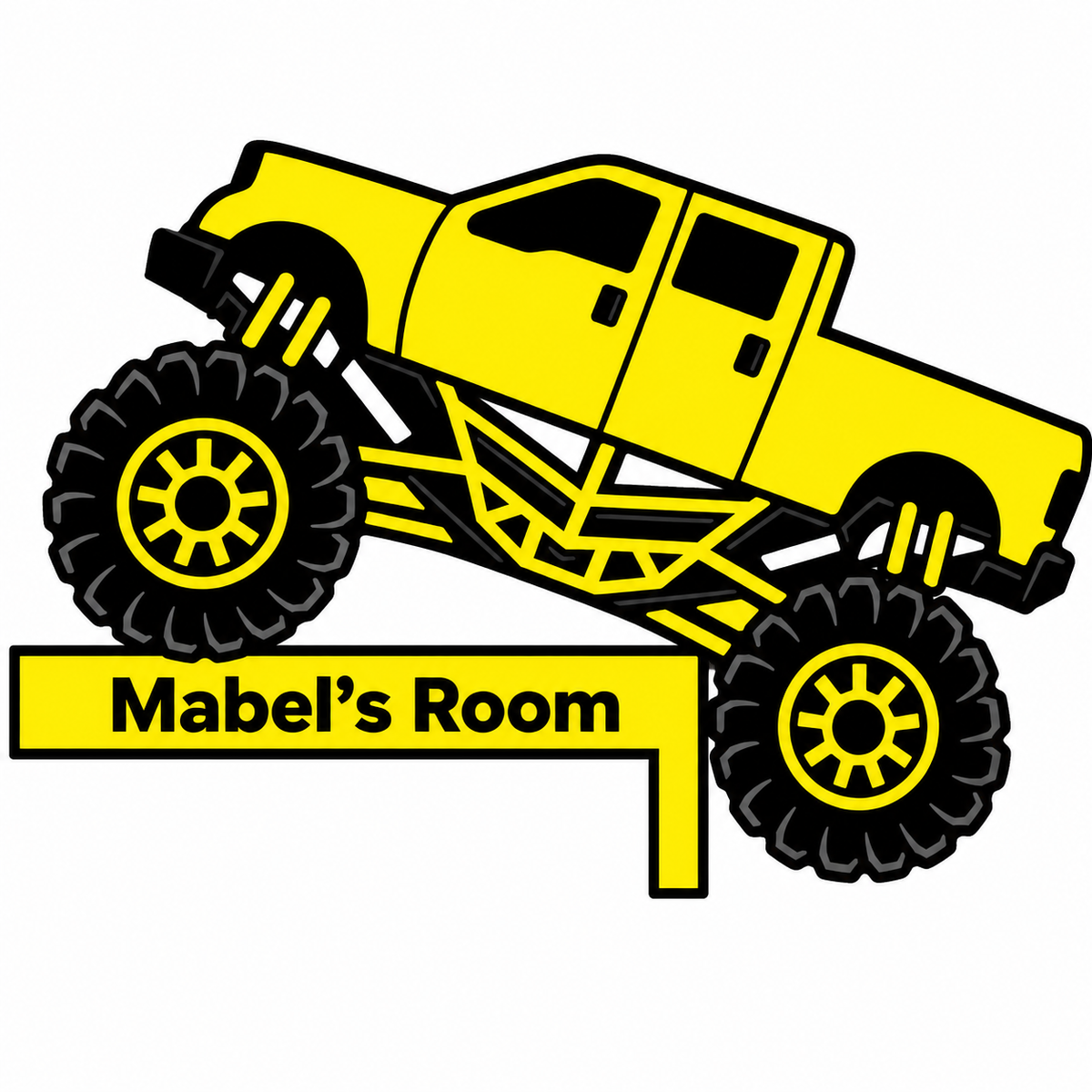 Personalized Monster Truck Door Frame Sign