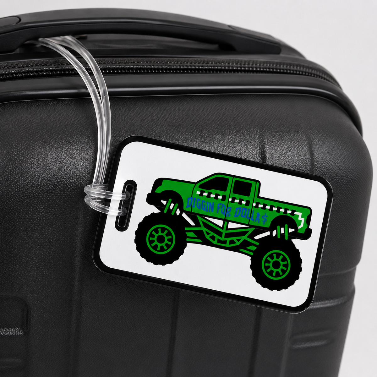 Personalized Monster Truck Luggage Tags - 2 Sided