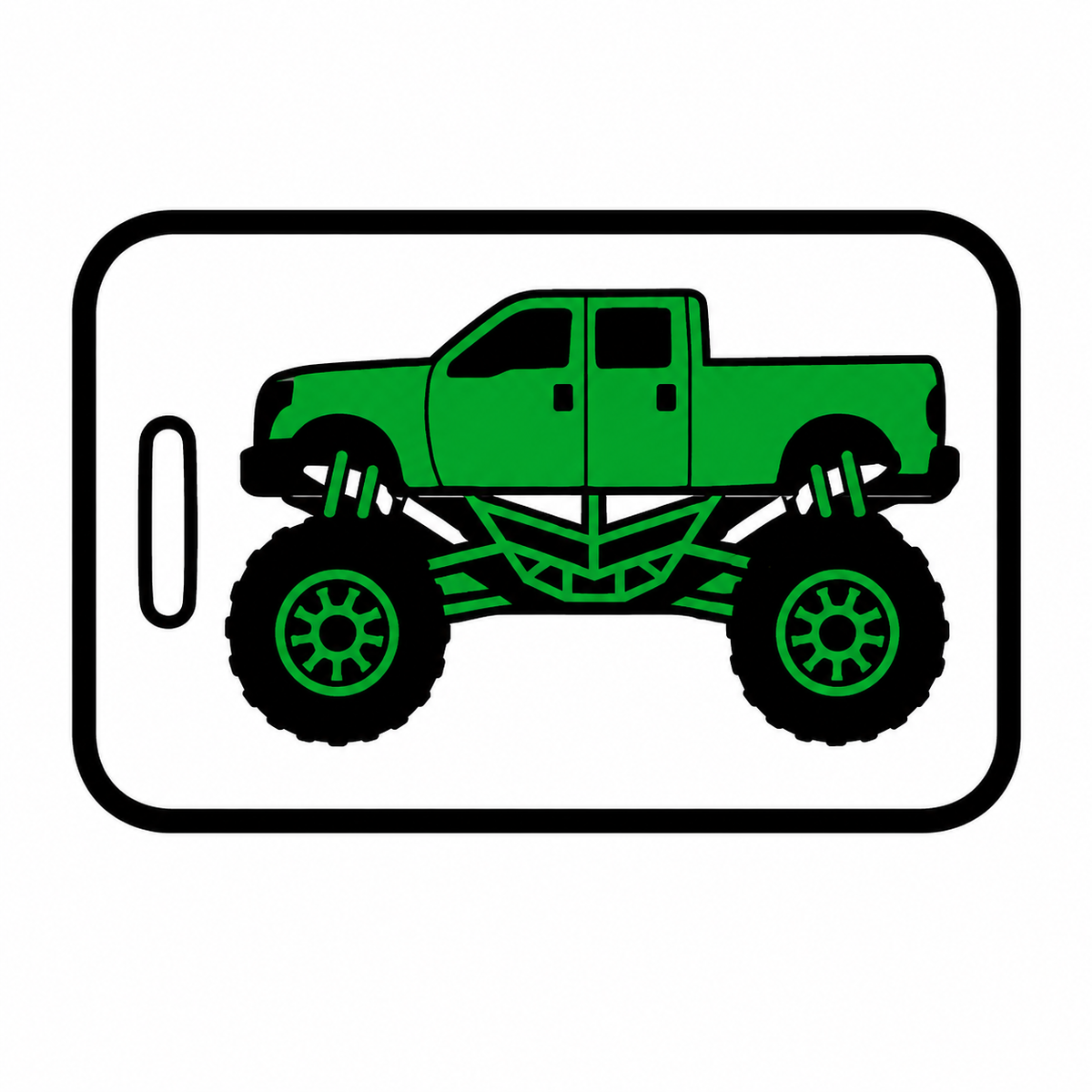 Personalized Monster Truck Luggage Tags - 2 Sided