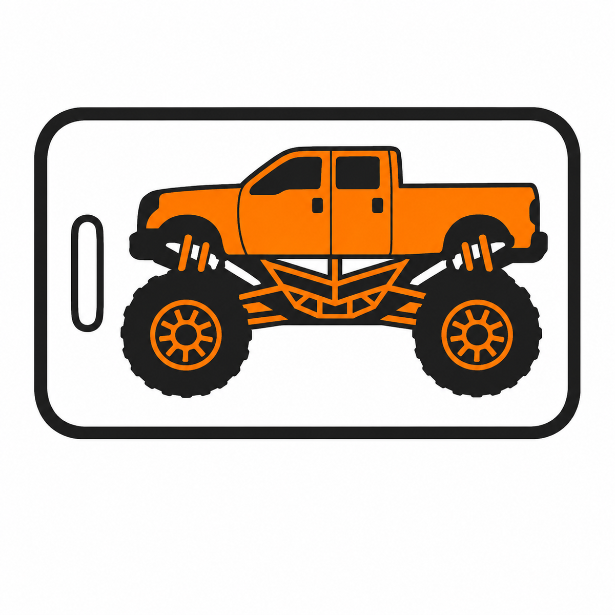 Personalized Monster Truck Luggage Tags - 2 Sided