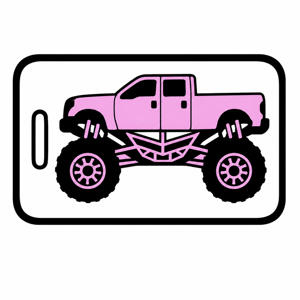Personalized Monster Truck Luggage Tags - 2 Sided