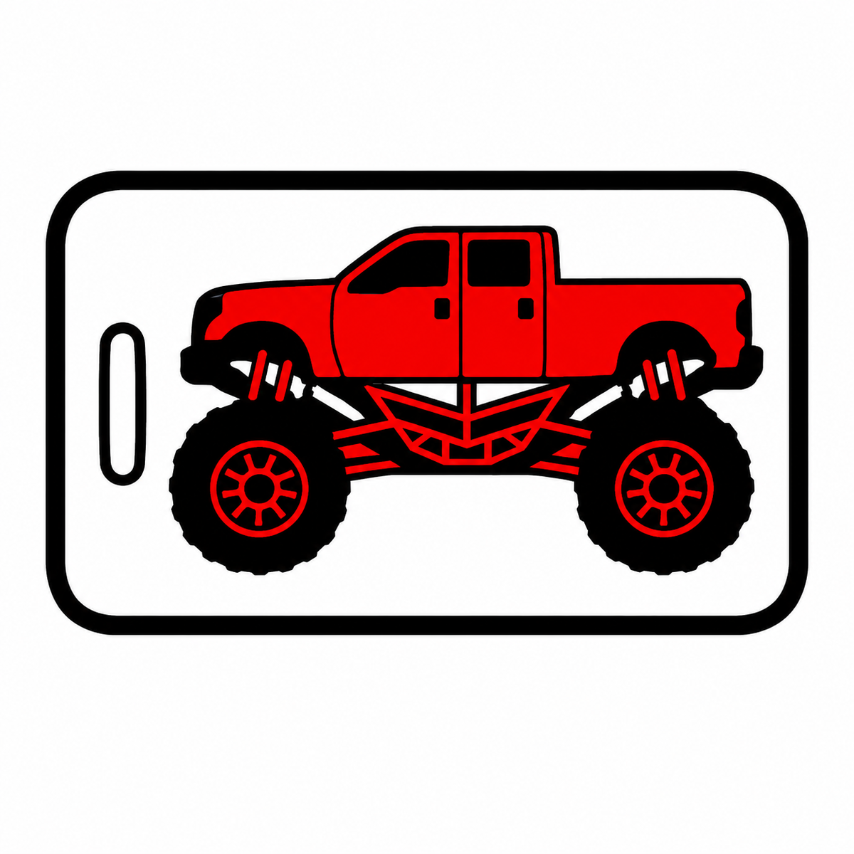 Personalized Monster Truck Luggage Tags - 2 Sided