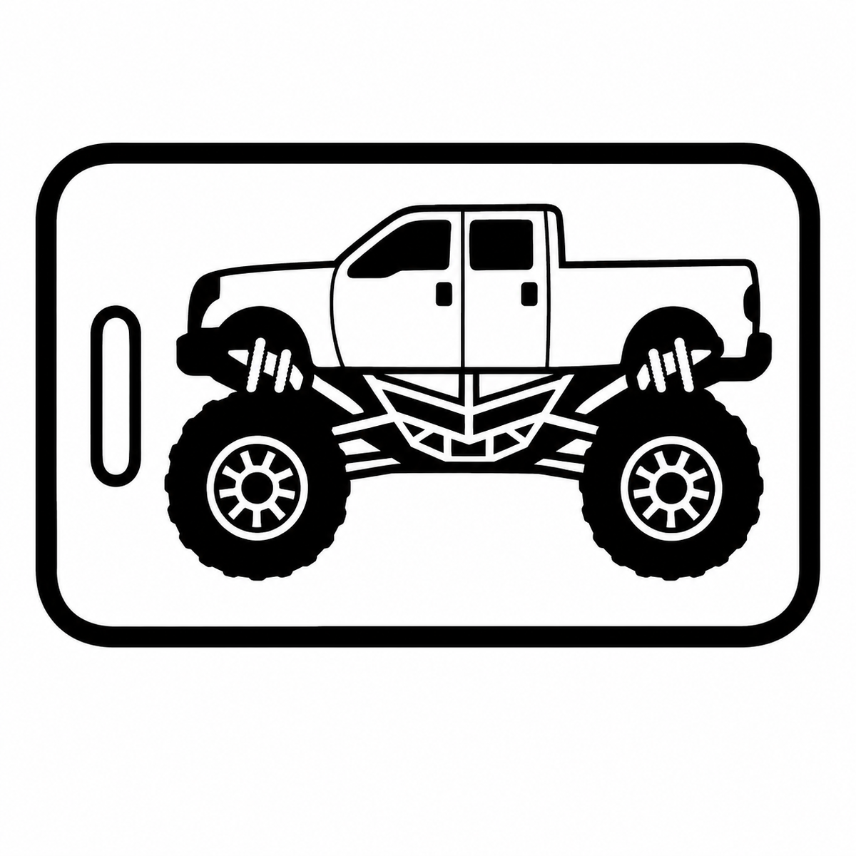 Personalized Monster Truck Luggage Tags - 2 Sided
