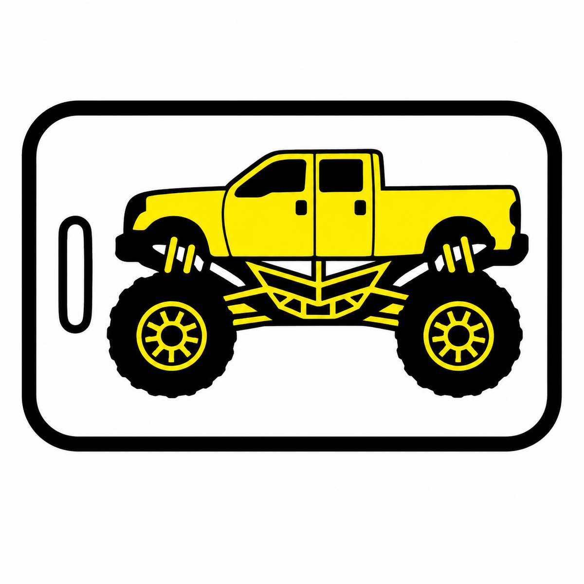 Personalized Monster Truck Luggage Tags - 2 Sided