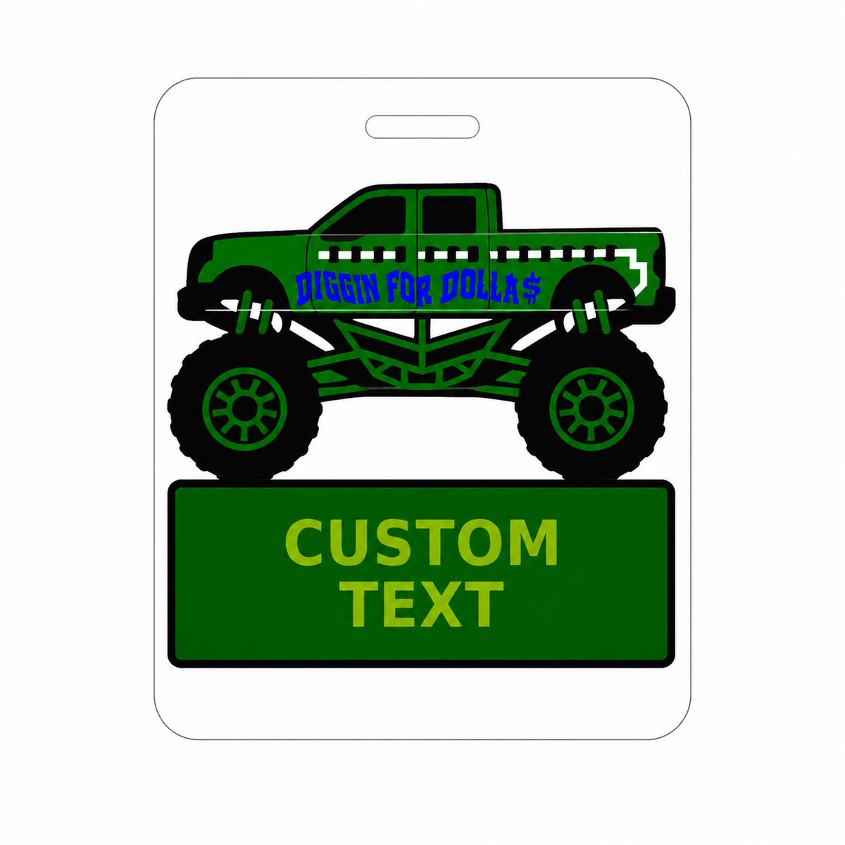 Personalized Monster Truck Luggage Tags