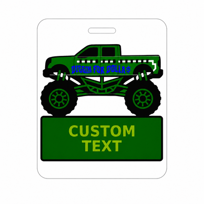 Personalized Monster Truck Luggage Tags
