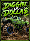 Diggin For Dolla$ Monster Truck Sticker